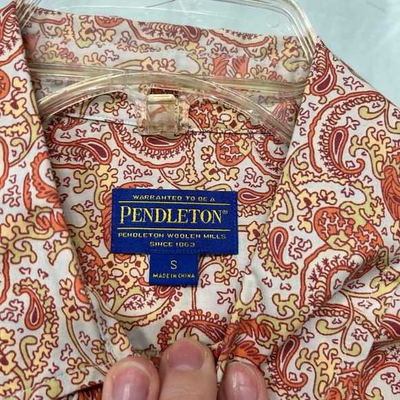 Pendleton Womens Button Down Small 100% Cotton Paisley Print Breathable Summer - Picture 3 of 10